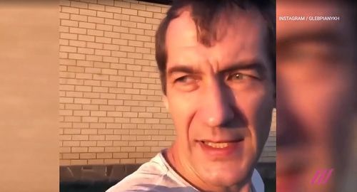 Gleb Pyanykh in the village of Dinskaya where he was detained. Screenshot from video posted on Gleb Pyanykh' Instagram Gleb Pyanykh in the village of Dinskaya where he was detained. Screenshot from video posted on Gleb Pyanykh' Instagram