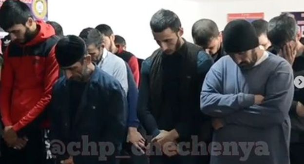 Screenshot from video with the chief of the MIA's Department having a preventive conversation with young people brought to the police station for drinking alcoholic beverages and taking psychotropic drugs, the "ChP Chechnya" Instagram Channel, http://www.instagram.com/chp_chechenya Screenshot from video with the chief of the MIA's Department having a preventive conversation with young people brought to the police station for drinking alcoholic beverages and taking psychotropic drugs, the "ChP Chechnya" Instagram Channel, http://www.instagram.com/chp_chechenya
