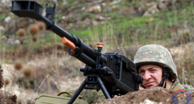 Serviceman of the Nagorno-Karabakh Army. Photo: press service of the Ministry of Defence of Nagorno-Karabakh, http://www.nkrmil.am/news/view/2617 Serviceman of the Nagorno-Karabakh Army. Photo: press service of the Ministry of Defence of Nagorno-Karabakh, http://www.nkrmil.am/news/view/2617