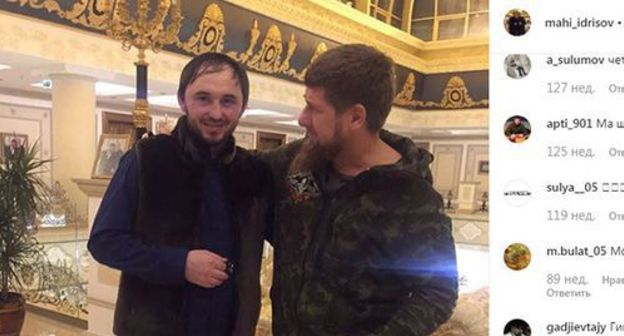 Makhi Idrisov (left) and Ramzan Kadyrov. Screenshot of the Instagram post: https://www.instagram.com/mahi_idrisov/?hl=ru Makhi Idrisov (left) and Ramzan Kadyrov. Screenshot of the Instagram post: https://www.instagram.com/mahi_idrisov/?hl=ru