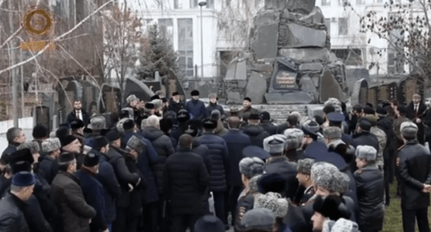 Kadyrov delivers a speech for the participants of an official mourning rally in Grozny on February 23, 2020. Screenshot of the video on Instagram https://www.instagram.com/p/B86iC4Do2CN Kadyrov delivers a speech for the participants of an official mourning rally in Grozny on February 23, 2020. Screenshot of the video on Instagram https://www.instagram.com/p/B86iC4Do2CN