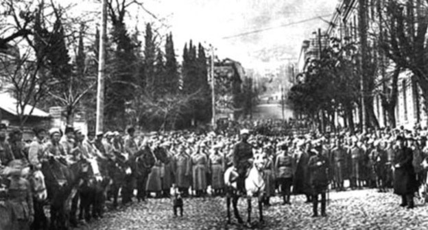 Red Army enters Tbilisi (February 25, 1921). Photo: https://ru.wikipedia.org/ Red Army enters Tbilisi (February 25, 1921). Photo: https://ru.wikipedia.org/