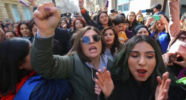 Feminists' march in Baku. March 8, 2020. Photo by Aziz Karimov for the "Caucasian Knot" Feminists' march in Baku. March 8, 2020. Photo by Aziz Karimov for the "Caucasian Knot"