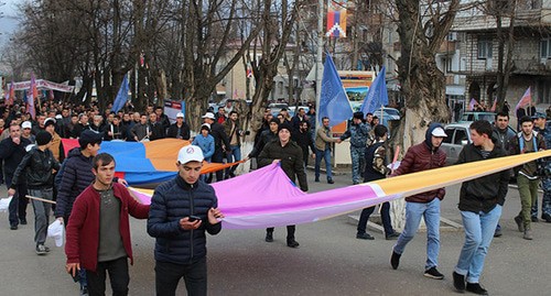 March of the political block 'Free Fatherland' – United Civil Alliance, Stepanakert, Nagorno-Karabakh, February 26, 2020. Photo by Alvard Grigoryan for the Caucasian Knot March of the political block 'Free Fatherland' – United Civil Alliance, Stepanakert, Nagorno-Karabakh, February 26, 2020. Photo by Alvard Grigoryan for the Caucasian Knot