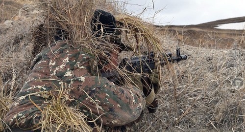 A soldier of the Nagorno-Karabakh Defence Army. Photo by the Ministry of Defence of Armenia http://www.mil.am/hy/news/7681 A soldier of the Nagorno-Karabakh Defence Army. Photo by the Ministry of Defence of Armenia http://www.mil.am/hy/news/7681