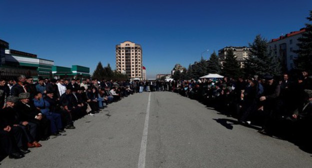A rally in Magas. Photo: REUTERS/Maxim Shemetov A rally in Magas. Photo: REUTERS/Maxim Shemetov