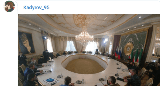 Screenshot of a post made by Ramzan Kadyrov saying that he took part in the meeting of the operational, https://t.me/RKadyrov_95/927 Screenshot of a post made by Ramzan Kadyrov saying that he took part in the meeting of the operational, https://t.me/RKadyrov_95/927