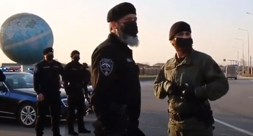 Law enforcers in Chechnya. Screenshot of the video at the Telegram Videos channel https://www.youtube.com/watch?v=qy0BMTNv3c0 Law enforcers in Chechnya. Screenshot of the video at the Telegram Videos channel https://www.youtube.com/watch?v=qy0BMTNv3c0