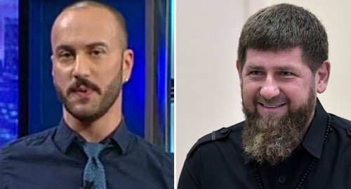 Giorgi Gabuniya and Ramzan Kadyrov. Screenshot of the video by the "Rustavi-2" TV Company https://www.youtube.com/channel/UCwU6wj56UVDnbEAH5whspHA; photo by the press service of Kremlin kremlin.ru Giorgi Gabuniya and Ramzan Kadyrov. Screenshot of the video by the "Rustavi-2" TV Company https://www.youtube.com/channel/UCwU6wj56UVDnbEAH5whspHA; photo by the press service of Kremlin kremlin.ru