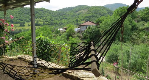 A view from the terrace of a guest house in the village of Badara, Nagorno-Karabakh. Photo by Alvard Grigoryan for the "Caucasian Knot" A view from the terrace of a guest house in the village of Badara, Nagorno-Karabakh. Photo by Alvard Grigoryan for the "Caucasian Knot"