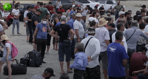 Tenants of the camp in Kullar. Screenshot from the Caucasian Knot video: https://youtu.be/FvC3Fw73mK4 Tenants of the camp in Kullar. Screenshot from the Caucasian Knot video: https://youtu.be/FvC3Fw73mK4