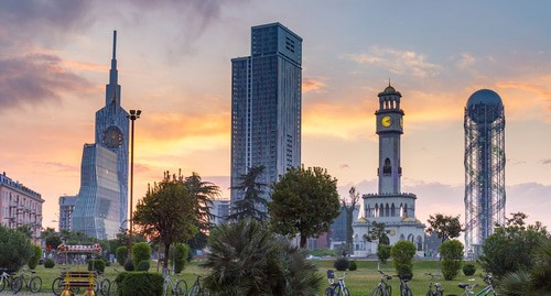 Batumi, the capital of Adjaria. Photo by Dmitry Anatolyevich Mottl https://commons.wikimedia.org/wiki/Category:Batumi#/media/File:Batumi_sunset_2.jpg Batumi, the capital of Adjaria. Photo by Dmitry Anatolyevich Mottl https://commons.wikimedia.org/wiki/Category:Batumi#/media/File:Batumi_sunset_2.jpg