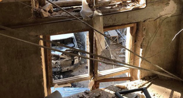 Building in Stepanakert destroyed as a result of shelling attack, October 19, 2020. Photo by Alvard Grigoryan for the Caucasian Knot Building in Stepanakert destroyed as a result of shelling attack, October 19, 2020. Photo by Alvard Grigoryan for the Caucasian Knot