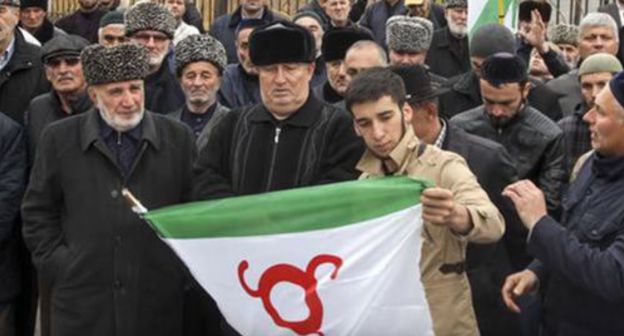 Participants of the rally in Magas, 2019. Screenshot of the video by the "Politics Today" https://www.youtube.com/watch?v=8BLJ3ZC6N4s Participants of the rally in Magas, 2019. Screenshot of the video by the "Politics Today" https://www.youtube.com/watch?v=8BLJ3ZC6N4s