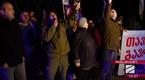 Supporters of Nika Meliya held a rally in Rustavi. Screenshot of the video https://www.rustavi2.ge/ka/news/194209 Supporters of Nika Meliya held a rally in Rustavi. Screenshot of the video https://www.rustavi2.ge/ka/news/194209