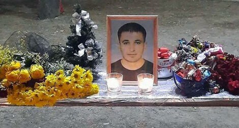 Flowers and candles at Inal Djabiev's portrait. Screenshot: http://www.instagram.com/p/CKIMRR1rjtq/ Flowers and candles at Inal Djabiev's portrait. Screenshot: http://www.instagram.com/p/CKIMRR1rjtq/