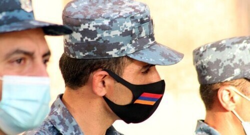 The police officers at a protest action in Yerevan. Photo by Tigran Petrosyan for the "Caucasian Knot" The police officers at a protest action in Yerevan. Photo by Tigran Petrosyan for the "Caucasian Knot"