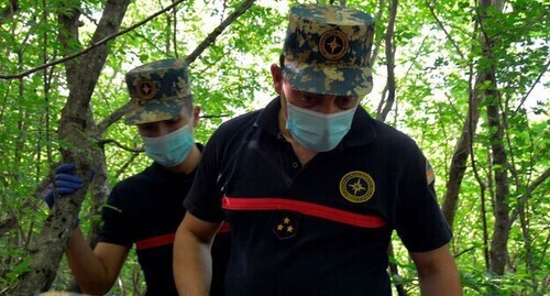 Karabakh rescuers have found the remains of a soldier. Photo: Facebook / ԱՀ Արտակարգ իրավիճակների պետական ծառայություն Karabakh rescuers have found the remains of a soldier. Photo: Facebook / ԱՀ Արտակարգ իրավիճակների պետական ծառայություն