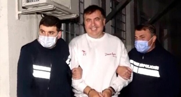 Saakashvili is delivered to a prison in Rustavi. October 1, 2021. Screenshot of the video by the Georgian Ministry of Internal Affairs (MIA) https://www.facebook.com/watch/?ref=external&v=1490796041293652 Saakashvili is delivered to a prison in Rustavi. October 1, 2021. Screenshot of the video by the Georgian Ministry of Internal Affairs (MIA) https://www.facebook.com/watch/?ref=external&v=1490796041293652