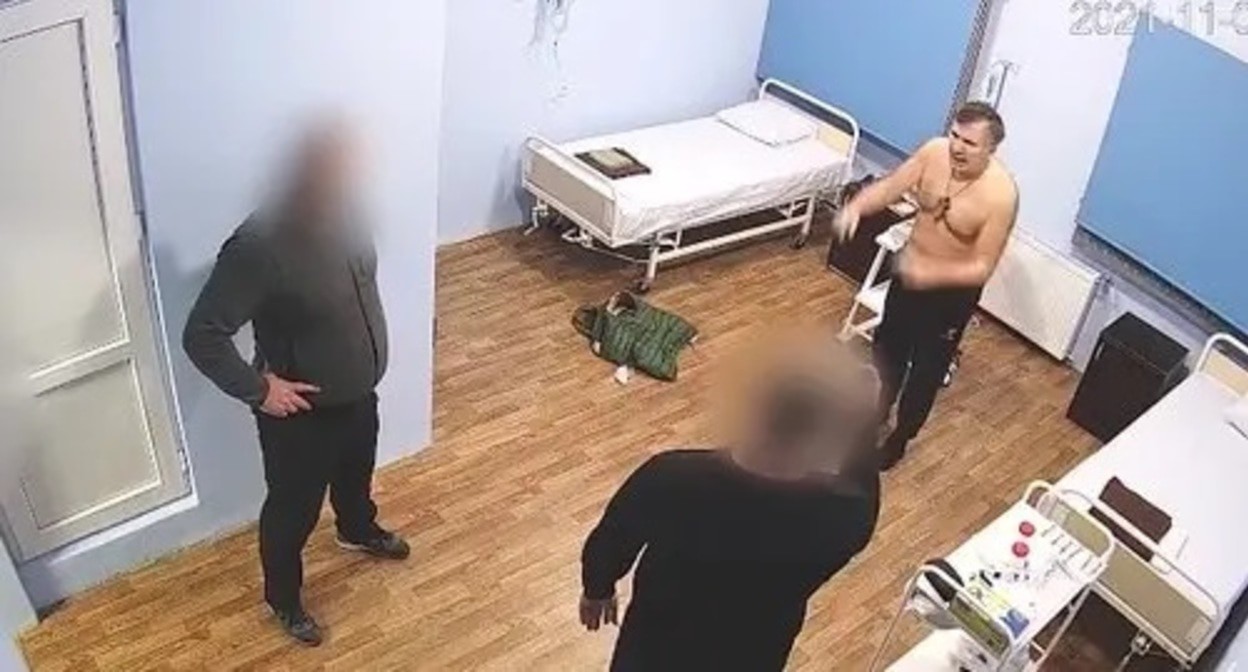 Screenshot of video records with Mikhail Saakashvili in a prison hospital, https://www.facebook.com/watch/?v=1061505497963689&ref=sharing Screenshot of video records with Mikhail Saakashvili in a prison hospital, https://www.facebook.com/watch/?v=1061505497963689&ref=sharing