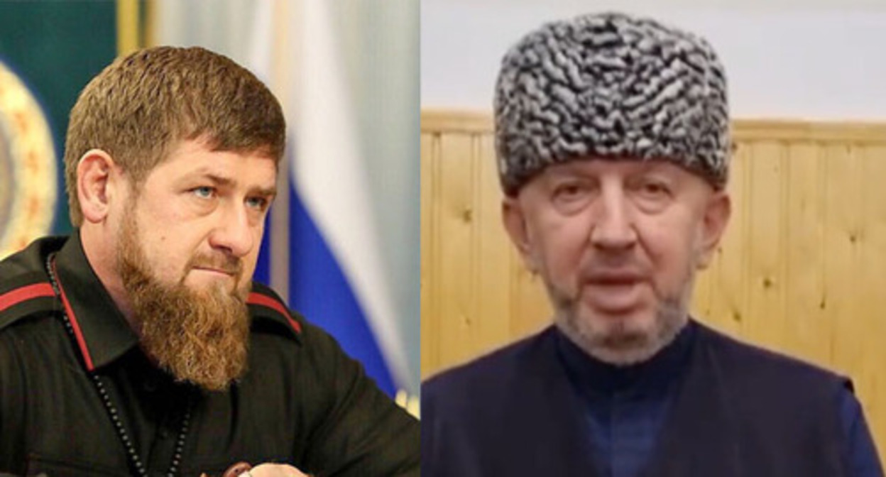 Ramzan Kadyrov (on the left) and Yakhya Khadziev (screenshot of the video with his apologies to Kadyrov). Collage by the “Caucasian Knot”. Photo" "Grozny Inform"; screenshot of the video @grozny_inform https://www.instagram.com/p/CYo-ff2qVEQ/ Ramzan Kadyrov (on the left) and Yakhya Khadziev (screenshot of the video with his apologies to Kadyrov). Collage by the “Caucasian Knot”. Photo" "Grozny Inform"; screenshot of the video @grozny_inform https://www.instagram.com/p/CYo-ff2qVEQ/