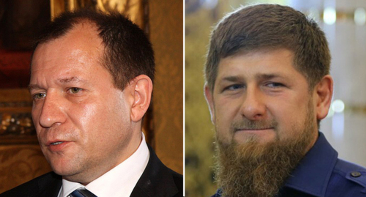 Igor Kalyapin, Ramzan Kadyrov. Photos: Foreign and Commonwealth Office; screenshot of the video by the Grozny TV channel https://grozny-inform.ru/news/society/131879/ Igor Kalyapin, Ramzan Kadyrov. Photos: Foreign and Commonwealth Office; screenshot of the video by the Grozny TV channel https://grozny-inform.ru/news/society/131879/