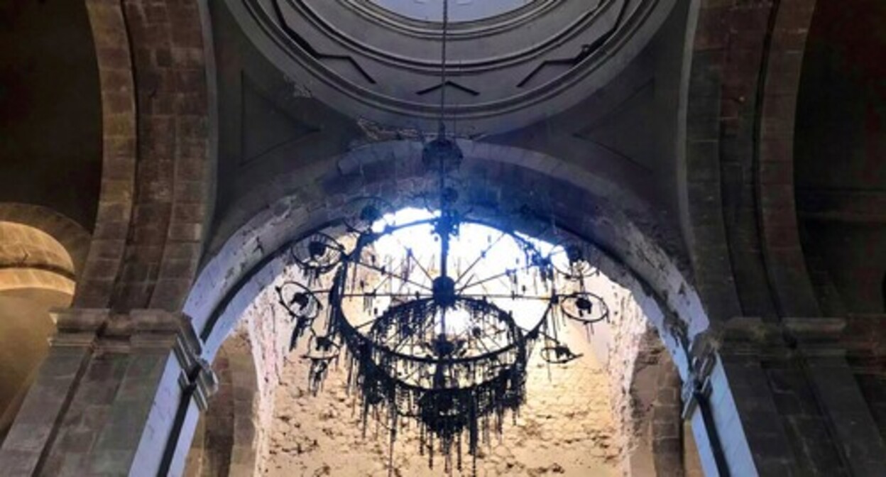 Cathedral of the Holy Christ the All-Savior in the city of Shushi after shelling. Photo taken on October 20, 2020 by Alvard Grigoryan for the Caucasian Knot Cathedral of the Holy Christ the All-Savior in the city of Shushi after shelling. Photo taken on October 20, 2020 by Alvard Grigoryan for the Caucasian Knot