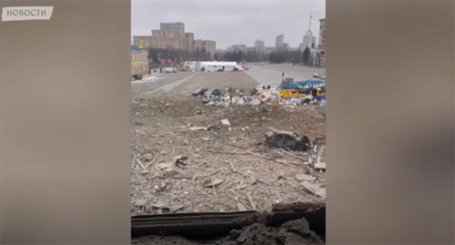 Shelling in Kharkiv. Screenshot: https://www.youtube.com/watch?v=2M182AXq9tM Shelling in Kharkiv. Screenshot: https://www.youtube.com/watch?v=2M182AXq9tM