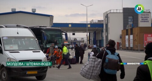 Ukranian refugees in Moldova. Screenshot of the video https://www.youtube.com/watch?v=JyrD8zUBZFw Ukranian refugees in Moldova. Screenshot of the video https://www.youtube.com/watch?v=JyrD8zUBZFw