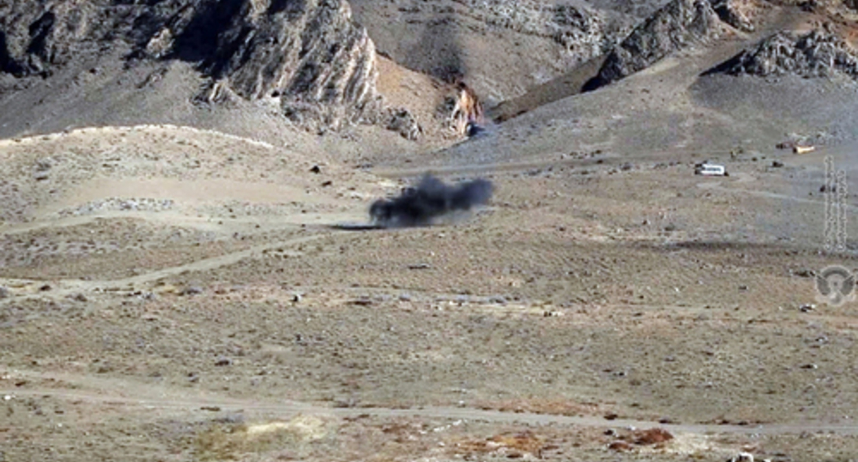 An explosion. Photo by the press service of the Armenian Ministry of Defence https://www.mil.am/ru/news/10180 An explosion. Photo by the press service of the Armenian Ministry of Defence https://www.mil.am/ru/news/10180