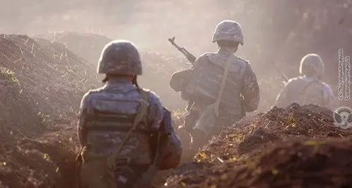 Soldiers in the Karabakh conflict zone. Photo by the press service of the Armenian Ministry of Defence http://mil.am/hy/news/8092 Soldiers in the Karabakh conflict zone. Photo by the press service of the Armenian Ministry of Defence http://mil.am/hy/news/8092