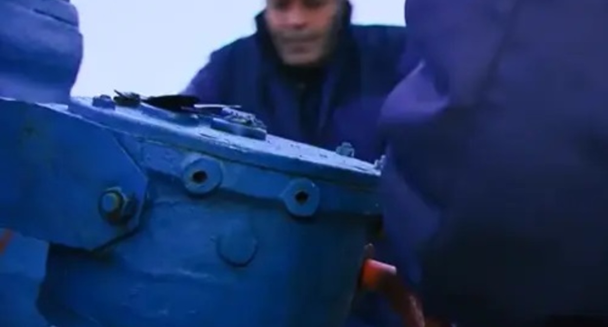 Repairs of a gas pipeline. Screenshot: https://armenia.gazprom.ru/press/video/17/ Repairs of a gas pipeline. Screenshot: https://armenia.gazprom.ru/press/video/17/