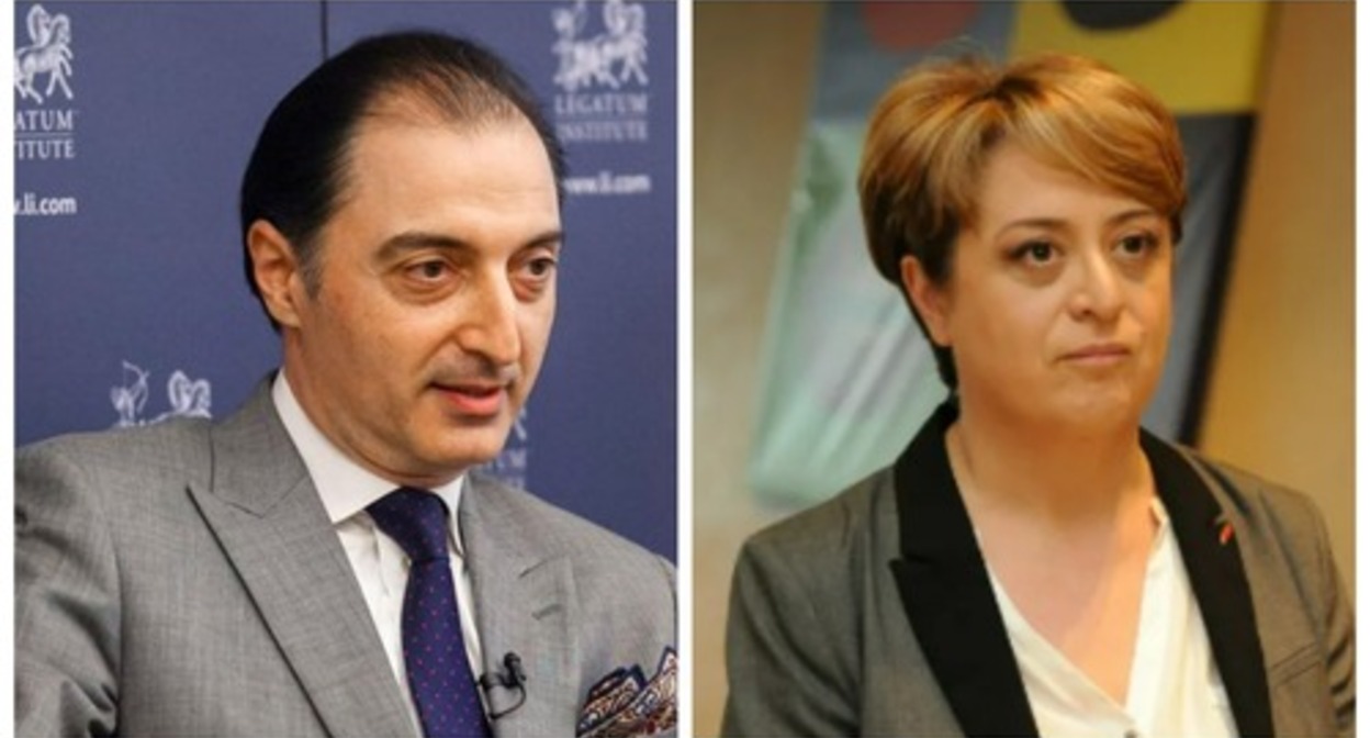 Giorgi Badridze and Khatuna Lagazidze. Collage made using photos from websites: 1tv.ge and old.newpost.ge, https://cdn.1tv.ge/app/uploads/2018/03/.jpg-1521042612.jpg and https://s3.eu-central-1.amazonaws.com/newposts.ge/img/photos/1515653722740899.jpg Giorgi Badridze and Khatuna Lagazidze. Collage made using photos from websites: 1tv.ge and old.newpost.ge, https://cdn.1tv.ge/app/uploads/2018/03/.jpg-1521042612.jpg and https://s3.eu-central-1.amazonaws.com/newposts.ge/img/photos/1515653722740899.jpg