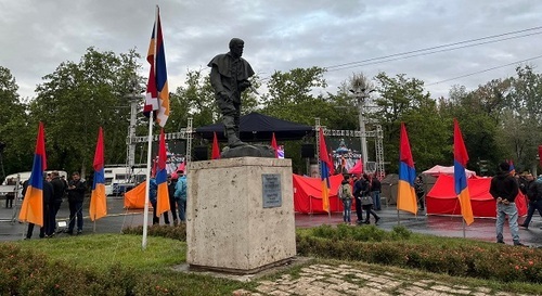 The tents installed by protesters in Yerevan. Photo by Armine Martirosyan for the "Caucasian Knot" The tents installed by protesters in Yerevan. Photo by Armine Martirosyan for the "Caucasian Knot"