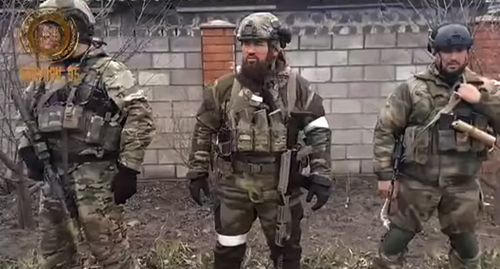 Fighters of the Akhmat Kadyrov Special Purpose Police Regiment. Screenshot of the video by Ramzan Kadyrov https://vk.com/ramzan?z=video279938622_456245464%2Fc76c9050127d6710b1%2Fpl_wall_279938622; Fighters of the Akhmat Kadyrov Special Purpose Police Regiment. Screenshot of the video by Ramzan Kadyrov https://vk.com/ramzan?z=video279938622_456245464%2Fc76c9050127d6710b1%2Fpl_wall_279938622;