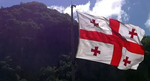 The flag of Georgia. Photo by Akhmed Aldebirov for the "Caucasian Knot" The flag of Georgia. Photo by Akhmed Aldebirov for the "Caucasian Knot"