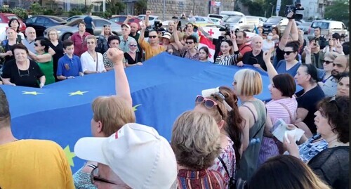 Action "Together to Europe", Tbilisi, June 5, 2022. Screenshot: https://t.me/Tbilisi_life/12260 Action "Together to Europe", Tbilisi, June 5, 2022. Screenshot: https://t.me/Tbilisi_life/12260