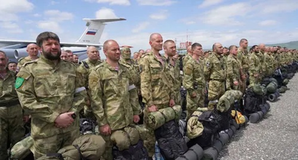 Volunteers before being detached to Ukraine. Photo: IA ‘Grozny-Inform’ Volunteers before being detached to Ukraine. Photo: IA ‘Grozny-Inform’
