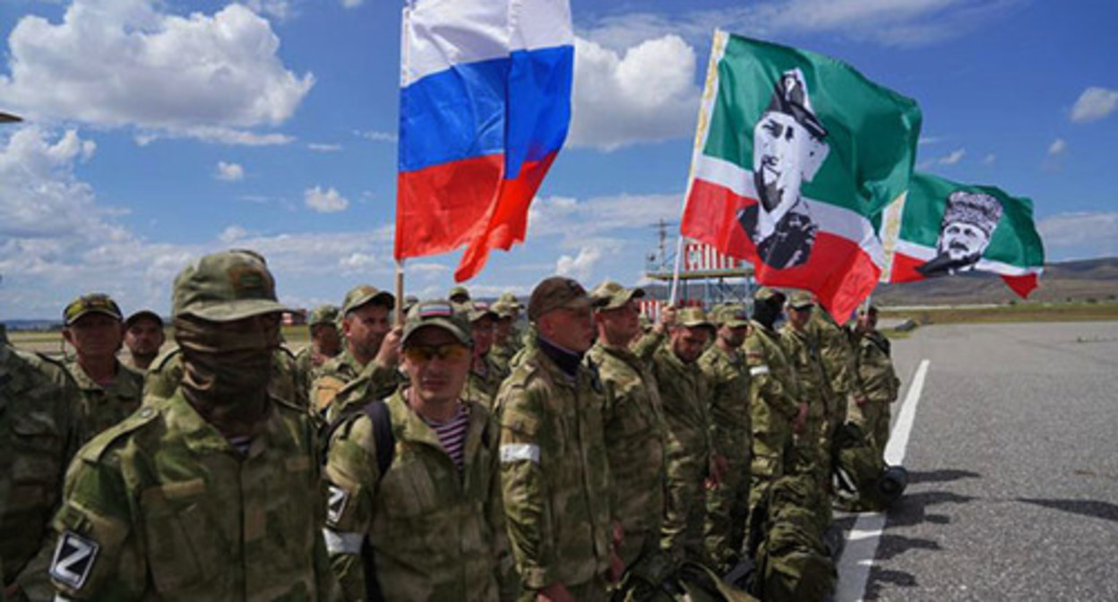Chechen fighters ready to be sent to Ukraine. Photo: https://www.grozny-inform.ru/ Chechen fighters ready to be sent to Ukraine. Photo: https://www.grozny-inform.ru/