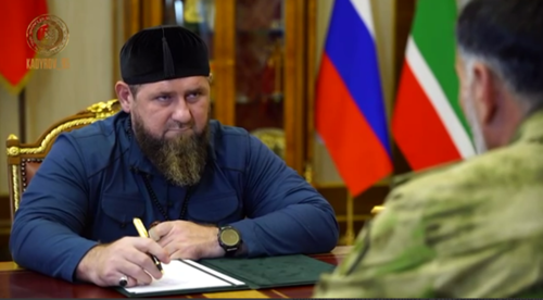 Ramzan Kadyrov at the meeting with Alibek Delimkhanov. Screenshot of the video published on Kadyrov's Telegram channel on August 20, 2022, https://t.me/RKadyrov_95/2716 Ramzan Kadyrov at the meeting with Alibek Delimkhanov. Screenshot of the video published on Kadyrov's Telegram channel on August 20, 2022, https://t.me/RKadyrov_95/2716