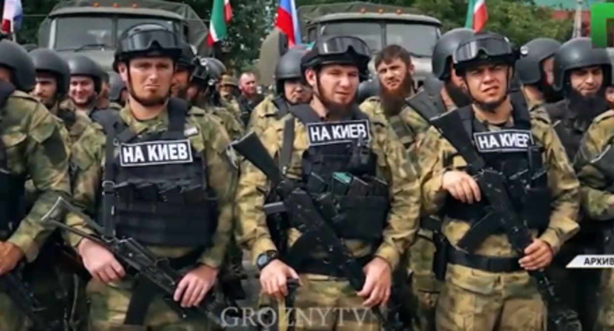 Chechen law enforcers. Screenshot of the video published on Instagram** of the Grozny TV Channel https://www.instagram.com/p/ChrFDGIDtay Chechen law enforcers. Screenshot of the video published on Instagram** of the Grozny TV Channel https://www.instagram.com/p/ChrFDGIDtay
