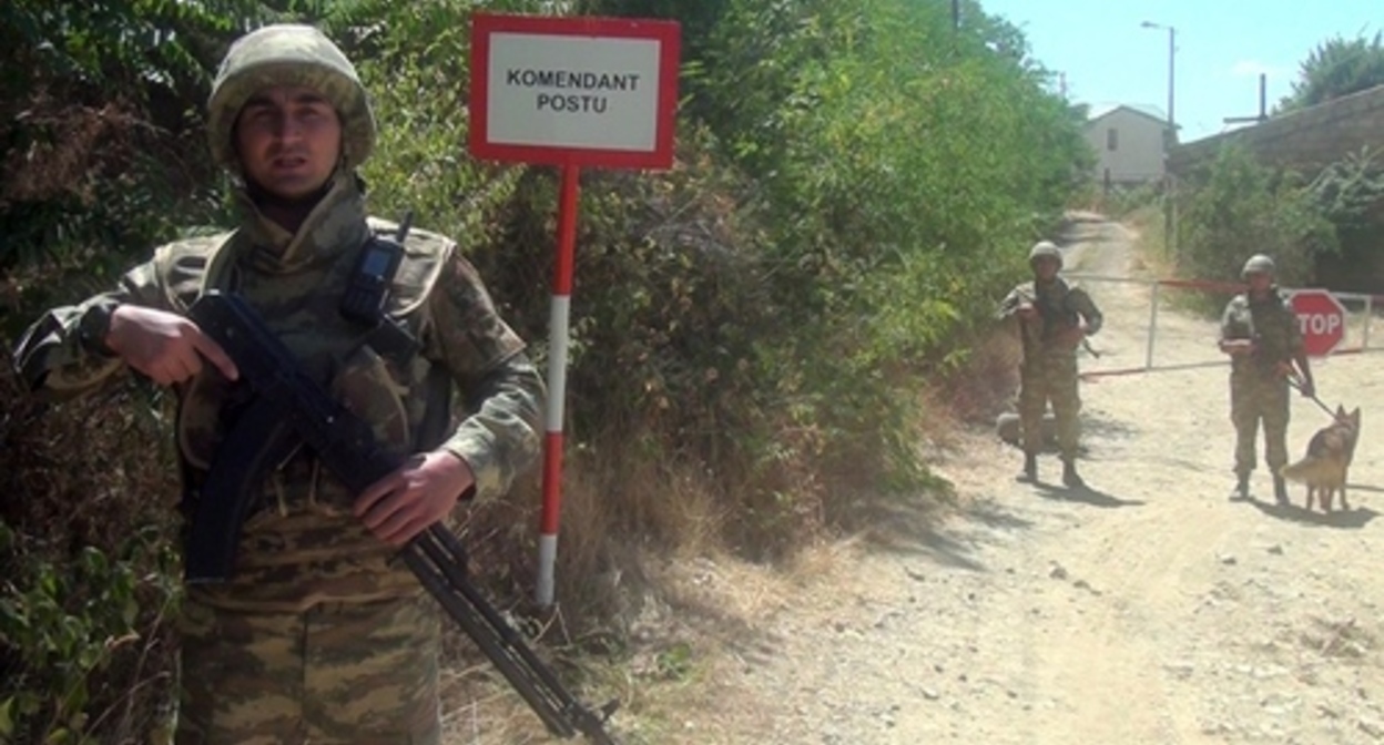 Military police officers in the Lachin corridor. Photo courtesy of the press service of the Ministry of Defense of Azerbaijan, https://mod.gov.az/az/news/lacin-seheri-zabux-ve-sus-kendlerinde-herbi-polisin-xidmeti-fealiyyeti-teskil-edilib-video-41692.html Military police officers in the Lachin corridor. Photo courtesy of the press service of the Ministry of Defense of Azerbaijan, https://mod.gov.az/az/news/lacin-seheri-zabux-ve-sus-kendlerinde-herbi-polisin-xidmeti-fealiyyeti-teskil-edilib-video-41692.html