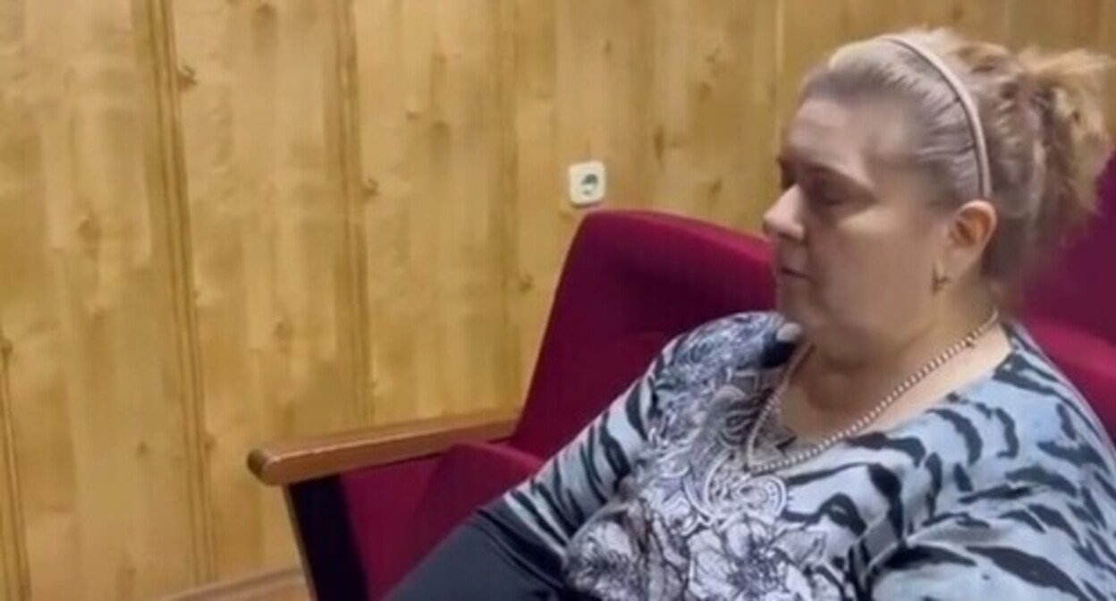 Zarema Musaeva. Screenshot of the video on social media of the Grozny TV channel Zarema Musaeva. Screenshot of the video on social media of the Grozny TV channel