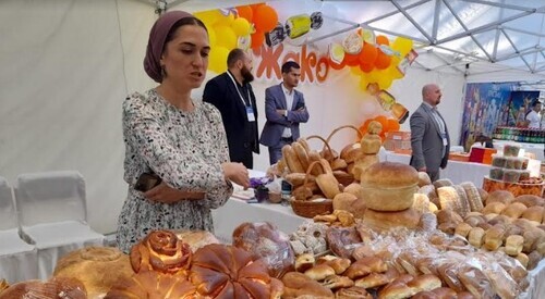 An exhibition of food products organized in Nalchik as part of the celebration of the 100th anniversary of Kabardino-Balkaria. Photo by Lyudmila Maratova for the Caucasian Knot An exhibition of food products organized in Nalchik as part of the celebration of the 100th anniversary of Kabardino-Balkaria. Photo by Lyudmila Maratova for the Caucasian Knot