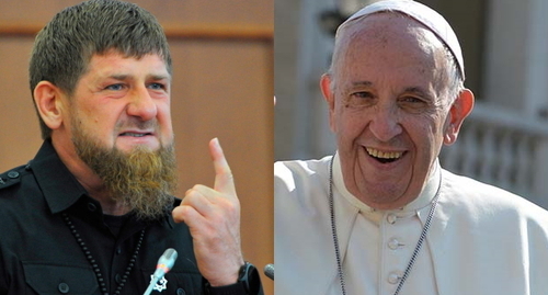 Ramzan Kadyrov, Pope Francis. Photos: discover24.ru, collage by the "Caucasian Knot" Ramzan Kadyrov, Pope Francis. Photos: discover24.ru, collage by the "Caucasian Knot"