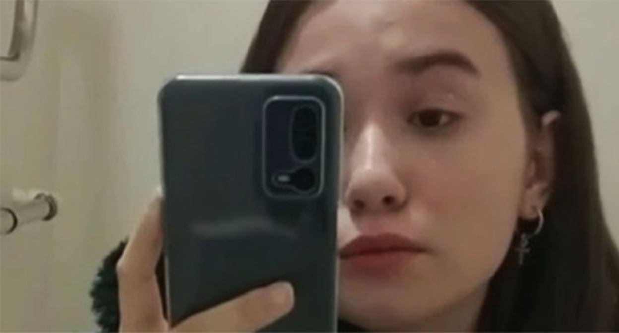 Leyla Gireeva. Screenshot of the video posted on the Telegram channel "Marem" Leyla Gireeva. Screenshot of the video posted on the Telegram channel "Marem"