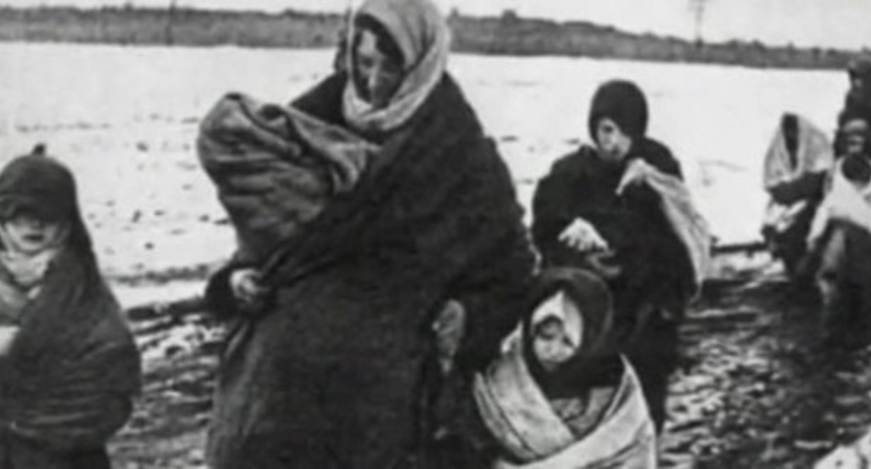 The deportation of Chechen and Ingush people. Screenshot of the video by the user vainakh38 https://www.youtube.com/watch?v=DKmb-WX0OI0 The deportation of Chechen and Ingush people. Screenshot of the video by the user vainakh38 https://www.youtube.com/watch?v=DKmb-WX0OI0