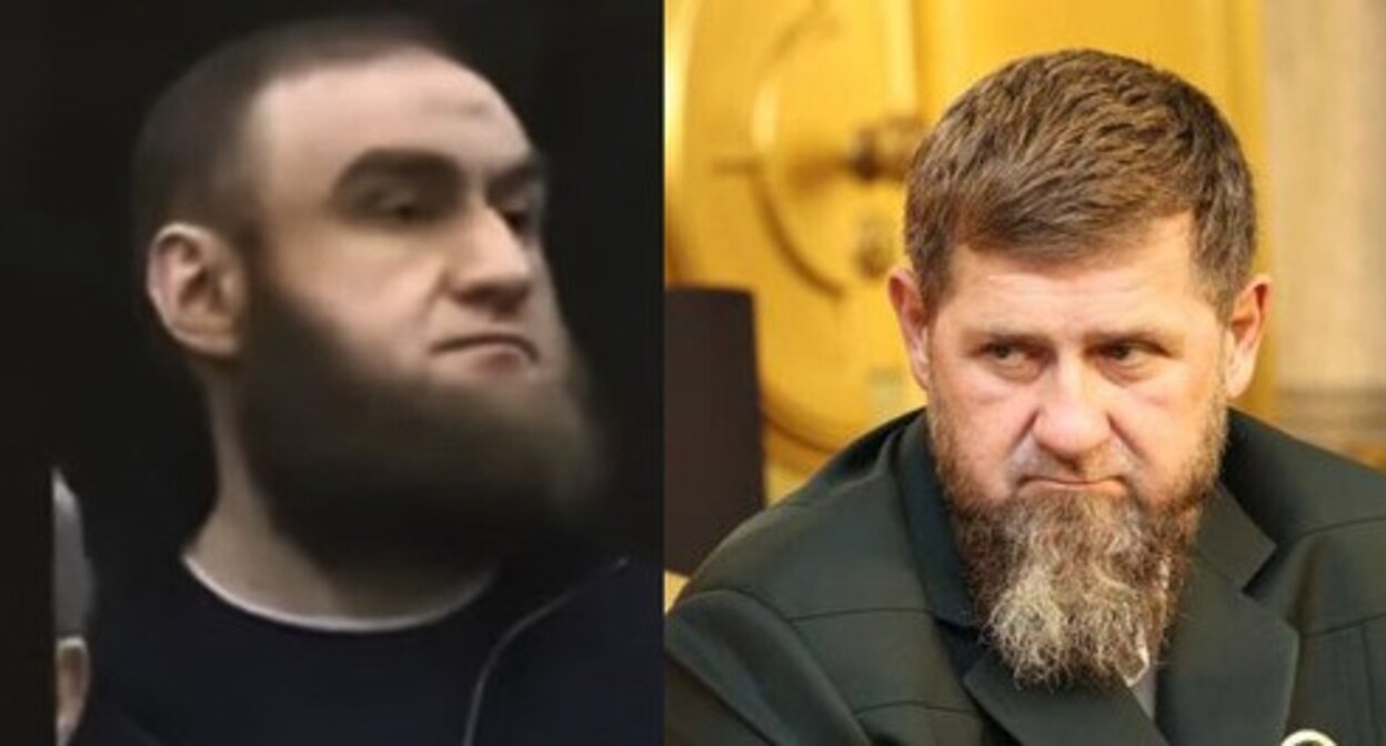 Rauf Arashukov (left) and Ramzan Kadyrov. Collage by the "Caucasian Knot". Screenshot of a video "Populyarnaya Politika" (Popular Politics)
https://www.youtube.com/watch?v=fcvlJKDv3Ic. Photo: Grozny Inform https://www.grozny-inform.ru/