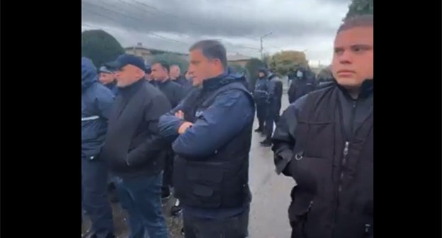 A protest action in Zugdidi. April 9, 2025. Screenshot of a video https://www.facebook.com/watch/live/?ref=watch_permalink&amp;v=4164374507126137&amp;rdid=EPhGeGhgMVBuZjYl the activities of the Meta Company, owning Facebook, are banned in Russia
