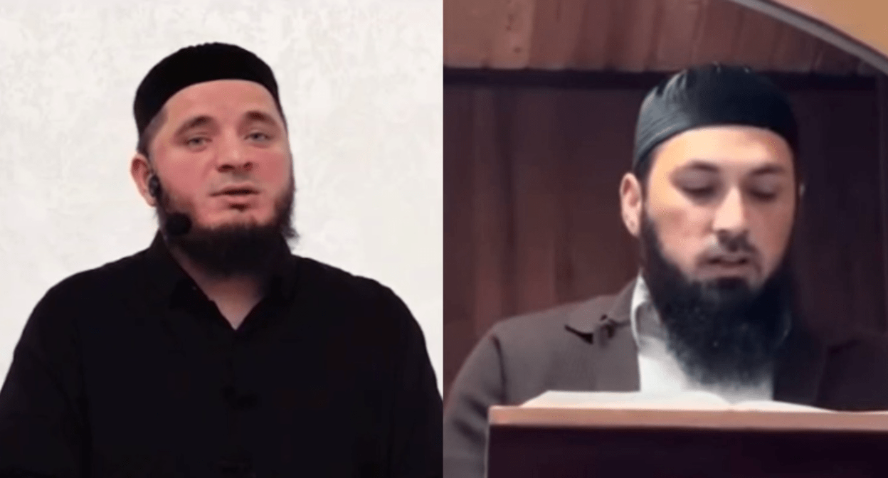 Mukhammad Tamaskhanov (left and Magomed Sultygov. Collage by the "Caucasian Knot". Screenshot of a photo https://t.me/fortangaorg/19488 and a video https://t.me/m_tamaskhanov/1167